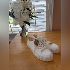 White Canvas Sneakers, Size 11